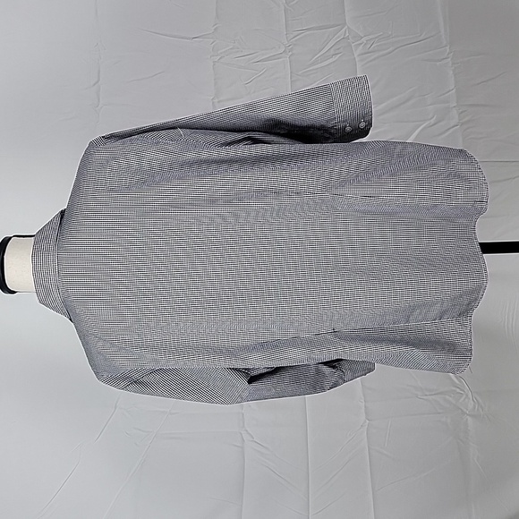 Liz Claiborne Size 2X Black White Gingham Check 3/4 Sleeve Button Front Blouse - Picture 4 of 12